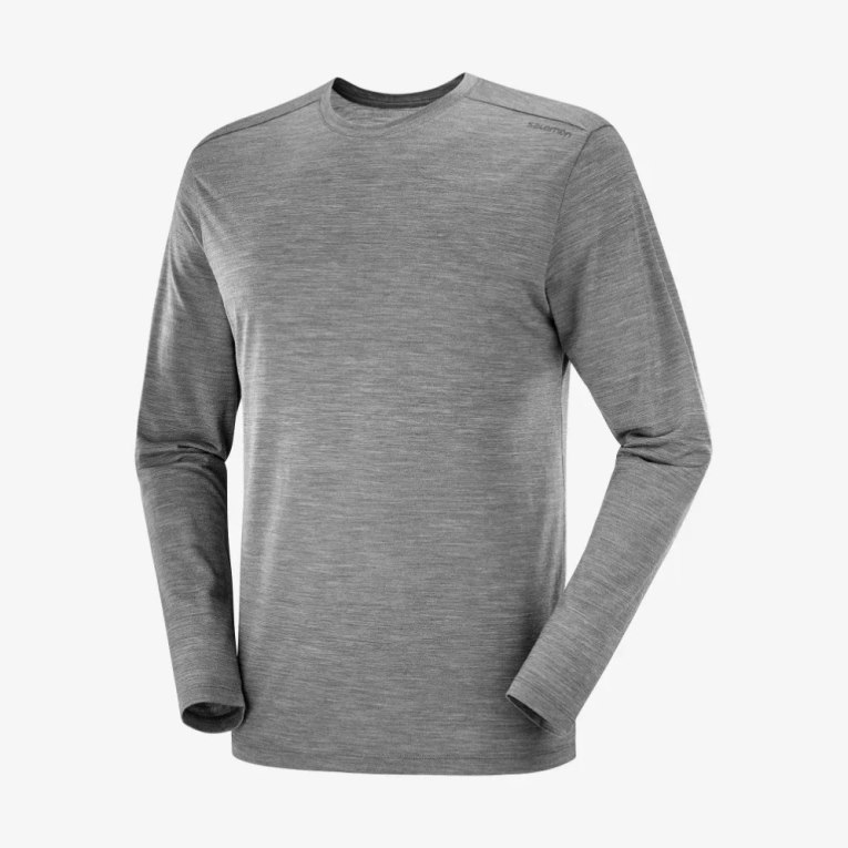 Camiseta Salomon Outlife Merino Blend Long Sleeve Masculino Cinzentas | PT V30542